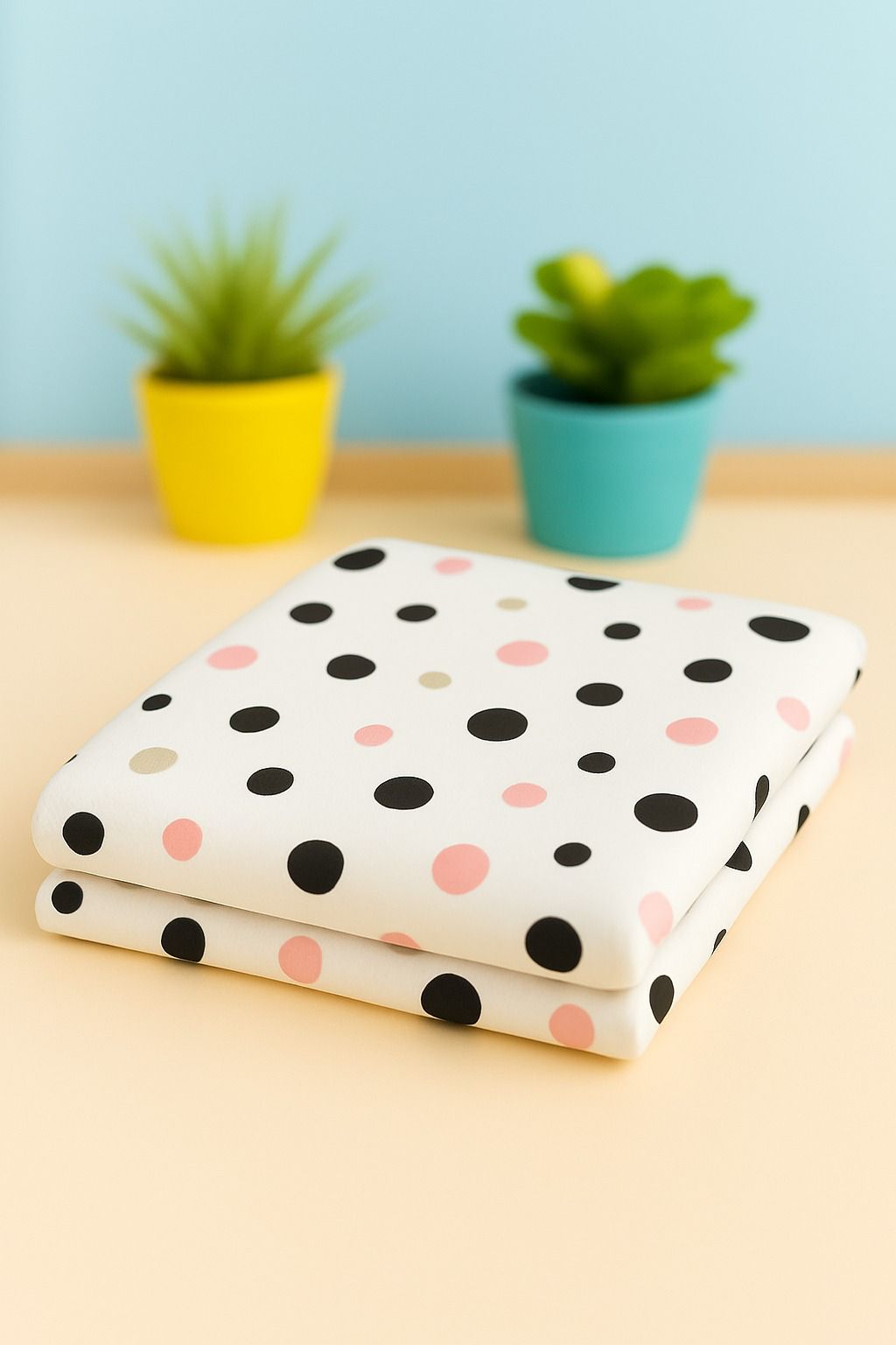 2-Piece Sapphire Bana Dora Linen Polka Dots