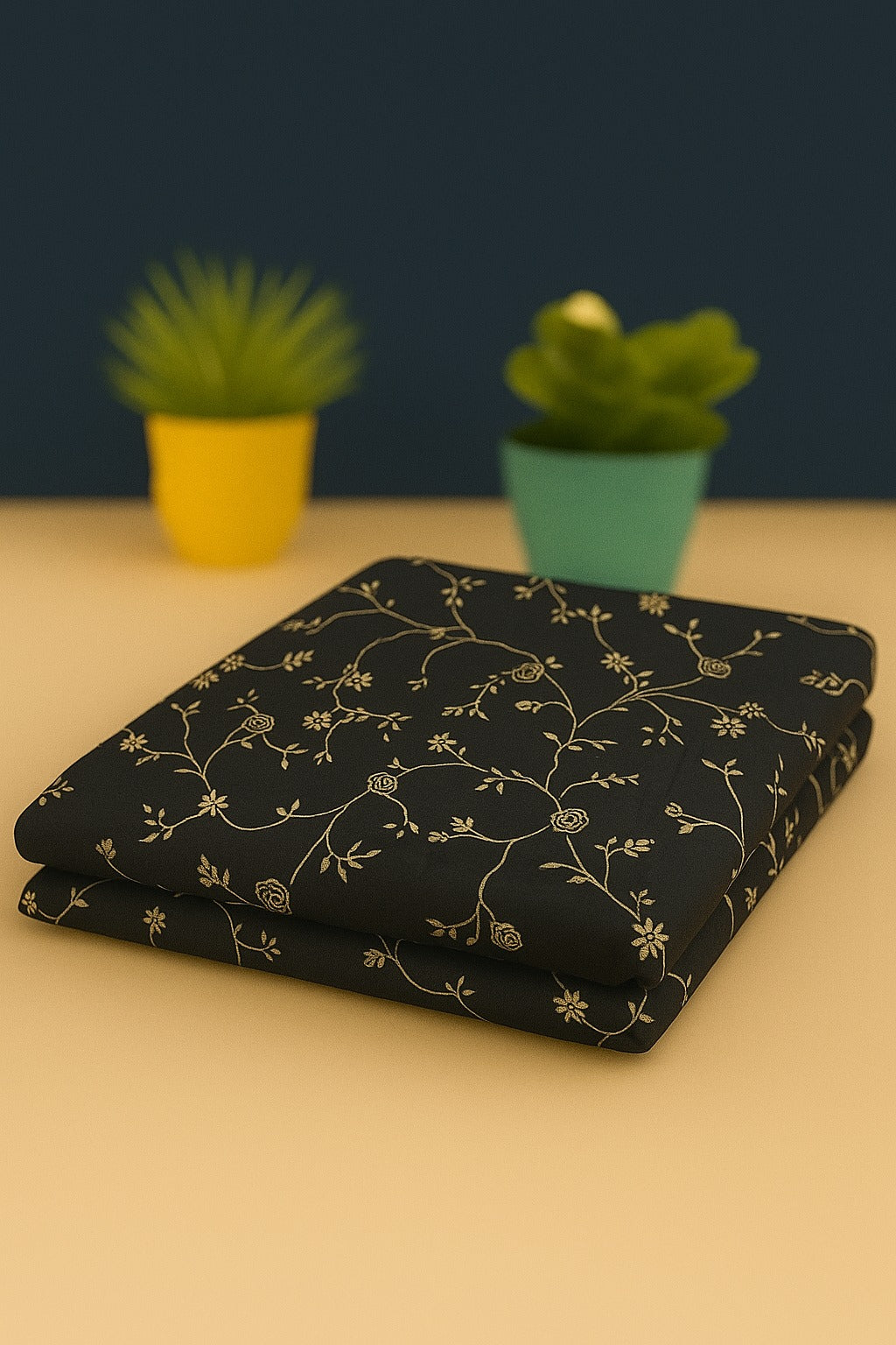 Alkaram Lawn 2 Piece Unstitched Black 7