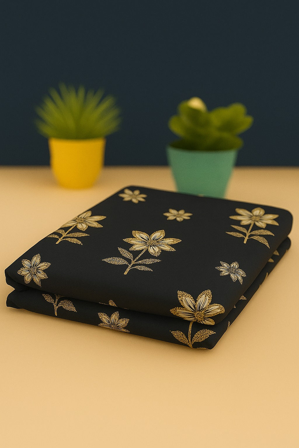 Alkaram Lawn 2 Piece Unstitched Black 1